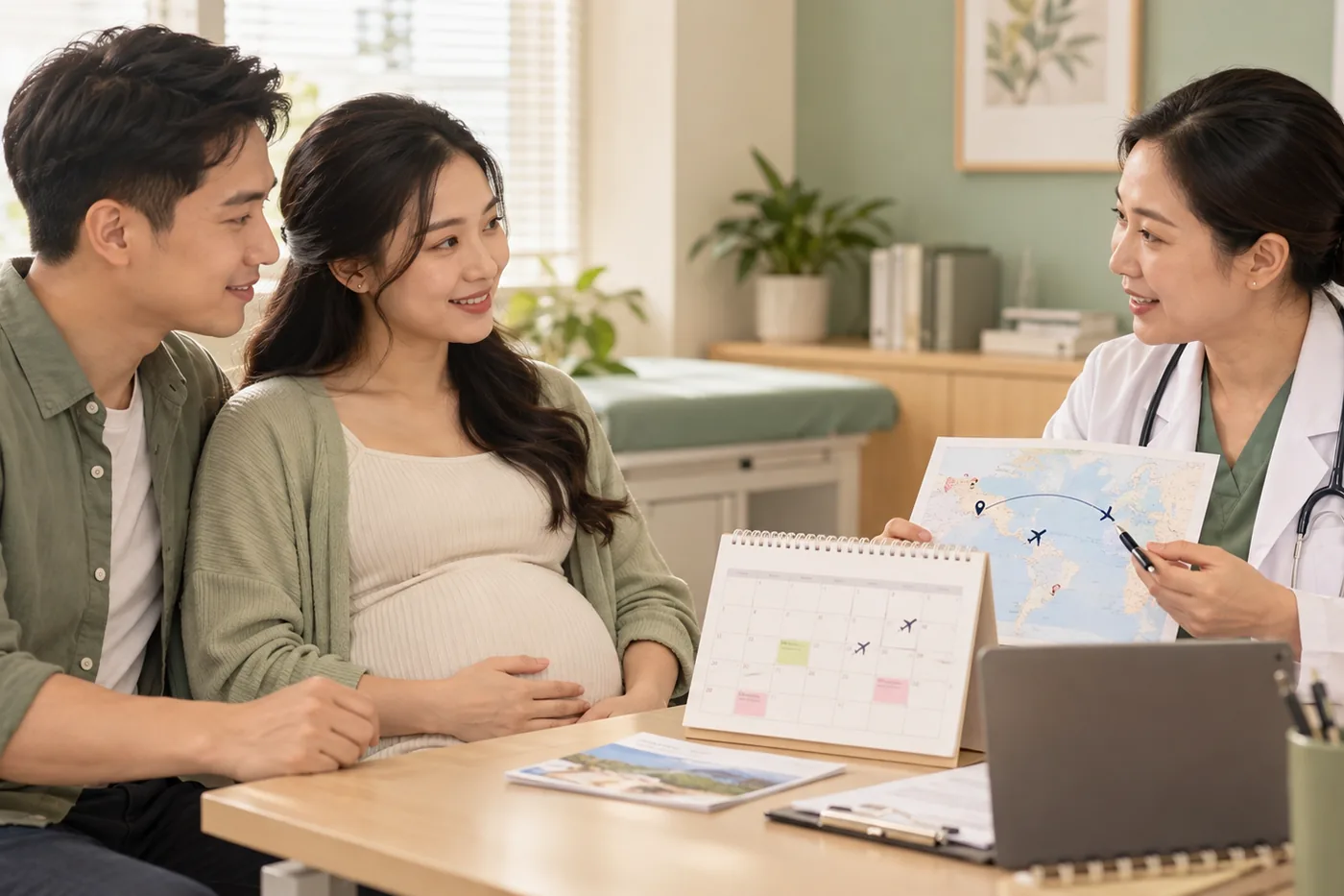 Mẹ bầu trao đổi lịch đến bệnh viện với bác sĩ